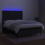 Box spring bed mattress and LED lights black fabric 140x190 cm by , Beds and slatted bases - Ref: Foro24-3134791, Price: 522,...