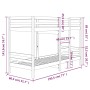 Solid white pine wood bunk bed 75x190 cm by , Beds and slatted bases - Ref: Foro24-3139845, Price: 264,02 €, Discount: %