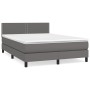 Cama box spring con colchón cuero sintético gris 140x190 cm de , Camas y somieres - Ref: Foro24-3141063, Precio: 444,98 €, De...