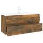 Smoked oak plywood bathroom cabinet with sink by , bathroom vanities - Ref: Foro24-3152888, Price: 320,66 €, Discount: %