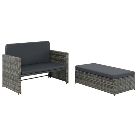 2-piece garden furniture set and gray synthetic rattan cushions by vidaXL, Outdoor sofas - Ref: Foro24-44483, Price: 338,99 €...