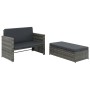 2-teiliges Gartenmöbel-Set und graue synthetische Rattankissen von vidaXL, Outdoor-Sofas - Ref: Foro24-44483, Preis: 338,99 €...