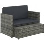 2-teiliges Gartenmöbel-Set und graue synthetische Rattankissen von vidaXL, Outdoor-Sofas - Ref: Foro24-44483, Preis: 338,99 €...