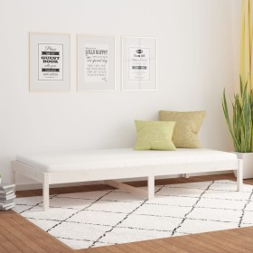 Solid white pine wood sofa bed 80x200 cm by , Beds and slatted bases - Ref: Foro24-820418, Price: 53,99 €, Discount: %