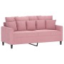 Pink velvet 3-piece sofa set with cushions by , Sofas - Ref: Foro24-3201713, Price: 519,16 €, Discount: %