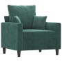 Dark green velvet 3-piece sofa set with cushions by , Sofas - Ref: Foro24-3201682, Price: 671,37 €, Discount: %