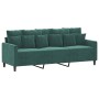 Dark green velvet 3-piece sofa set with cushions by , Sofas - Ref: Foro24-3201682, Price: 671,37 €, Discount: %