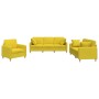 Sofa set with cushions 3 pieces light yellow fabric by , Sofas - Ref: Foro24-3202075, Price: 651,54 €, Discount: %