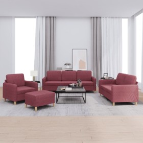 Sofa set with cushions 4 pieces red fabric by , Sofas - Ref: Foro24-3202068, Price: 705,30 €, Discount: %