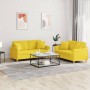 Sofa set with cushions 2 pieces light yellow fabric by , Sofas - Ref: Foro24-3202107, Price: 462,58 €, Discount: %