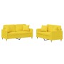 Sofa set with cushions 2 pieces light yellow fabric by , Sofas - Ref: Foro24-3202107, Price: 462,58 €, Discount: %