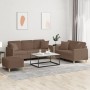 Sofagarnitur mit Kissen 3-teilig aus braunem Stoff von , Sofas - Ref: Foro24-3202145, Preis: 577,28 €, Rabatt: %