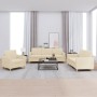 Sofa set with cushions 3 pieces cream fabric by , Sofas - Ref: Foro24-3202056, Price: 654,31 €, Discount: %