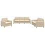 Sofa set with cushions 3 pieces cream fabric by , Sofas - Ref: Foro24-3202056, Price: 654,31 €, Discount: %