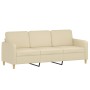 Sofa set with cushions 3 pieces cream fabric by , Sofas - Ref: Foro24-3202056, Price: 654,31 €, Discount: %