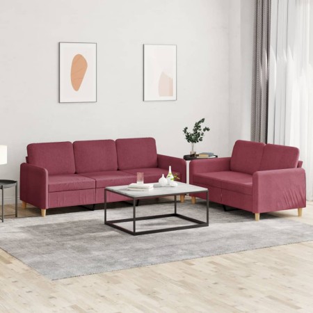 Sofa set with cushions 2 pieces red fabric by , Sofas - Ref: Foro24-3202124, Price: 499,61 €, Discount: %