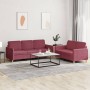 Sofagarnitur mit Kissen 2-teilig aus rotem Stoff von , Sofas - Ref: Foro24-3202124, Preis: 499,99 €, Rabatt: %