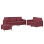 Sofagarnitur mit Kissen 3-teilig aus rotem Stoff von , Sofas - Ref: Foro24-3202132, Preis: 551,99 €, Rabatt: %