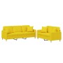 Sofa set with cushions 2 pieces light yellow fabric by , Sofas - Ref: Foro24-3202139, Price: 503,89 €, Discount: %