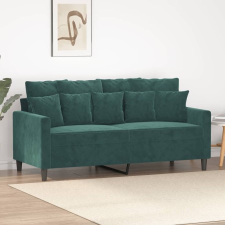 Dark green velvet 2-seater sofa 140 cm by , Sofas - Ref: Foro24-359305, Price: 241,99 €, Discount: %