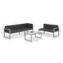 Set de muebles de jardín con cojines 3 piezas aluminio negro de vidaXL, Conjuntos de jardín - Ref: Foro24-44448, Precio: 378,...