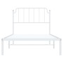 Metal bed frame with white headboard 100x200 cm by , Beds and slatted bases - Ref: Foro24-373931, Price: 64,92 €, Discount: %