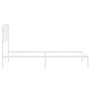 Metal bed frame with white headboard 100x200 cm by , Beds and slatted bases - Ref: Foro24-373931, Price: 64,92 €, Discount: %