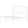 Estructura de cama de metal con cabecero blanco 100x200 cm de , Camas y somieres - Ref: Foro24-373931, Precio: 64,92 €, Descu...