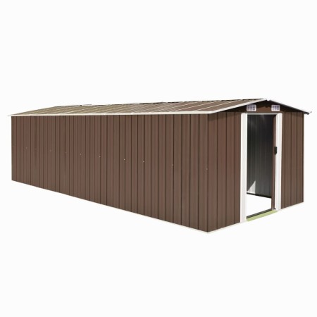 Brauner Gartenschuppen aus Metall, 257 x 580 x 181 cm von vidaXL, Schuppen - Ref: Foro24-143355, Preis: 699,99 €, Rabatt: %