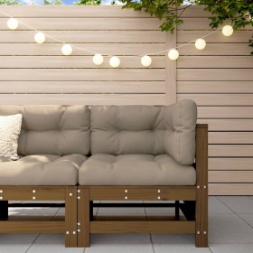 Honey Brown Solid Pine Wood Corner Sofa by , Modular outdoor sofas - Ref: Foro24-825607, Price: 81,48 €, Discount: %