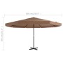 Garden umbrella with taupe gray aluminum pole 500 cm by vidaXL, Umbrellas - Ref: Foro24-44475, Price: 281,42 €, Discount: %