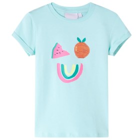 Camiseta infantil aguamarina claro 104 de , Camisetas para niños - Ref: Foro24-11390, Precio: 9,99 €, Descuento: %