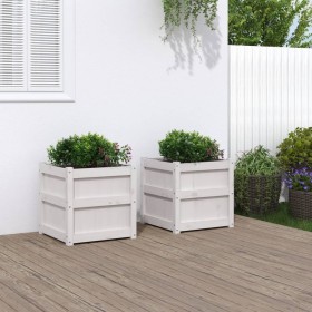 Outdoor planters 2 units solid white pine wood by , Pots and planters - Ref: Foro24-837417, Price: 108,99 €, Discount: %