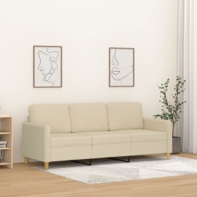 3-seater cream fabric sofa 180 cm by , Sofas - Ref: Foro24-359488, Price: 283,22 €, Discount: %