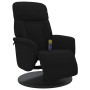 Black velvet massage recliner with footrest by , Armchairs - Ref: Foro24-356697, Price: 221,60 €, Discount: %