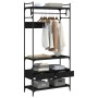 Armario con cajones madera de ingeniería negro 89x39x184,5 cm de , Armarios roperos - Ref: Foro24-838953, Precio: 122,19 €, D...