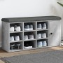 Concrete gray engineered wood shoe bench 102x32x50 cm by , Benches for halls and storage - Ref: Foro24-835092, Price: 98,06 €...