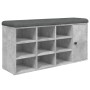 Banco zapatero madera de ingeniería gris hormigón 102x32x50 cm de , Bancos para recibidores y almacenamiento - Ref: Foro24-83...