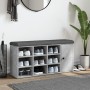 Concrete gray engineered wood shoe bench 102x32x50 cm by , Benches for halls and storage - Ref: Foro24-835092, Price: 98,06 €...