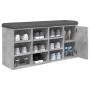 Banco zapatero madera de ingeniería gris hormigón 102x32x50 cm de , Bancos para recibidores y almacenamiento - Ref: Foro24-83...