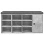 Concrete gray engineered wood shoe bench 102x32x50 cm by , Benches for halls and storage - Ref: Foro24-835092, Price: 98,06 €...