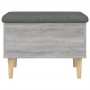 Banco con almacenaje madera ingeniería gris Sonoma 62x42x46 cm de , Bancos para recibidores y almacenamiento - Ref: Foro24-83...