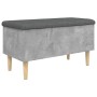 Concrete gray engineered wood bench with storage 82x42x46cm by , Benches for halls and storage - Ref: Foro24-835078, Price: 7...