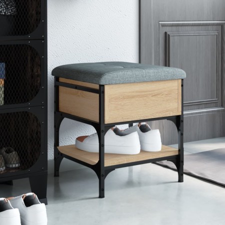 Shoe bench engineered wood Sonoma oak 42x42x45 cm by , Benches for halls and storage - Ref: Foro24-835183, Price: 60,78 €, Di...