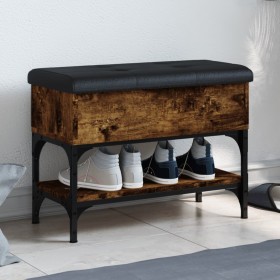 Shoe bench engineered wood smoked oak 62x32x45 cm by , Benches for halls and storage - Ref: Foro24-835169, Price: 56,99 €, Di...