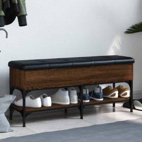 Shoe bench engineered wood oak brown 102x32x45 cm by , Benches for halls and storage - Ref: Foro24-835181, Price: 83,99 €, Di...