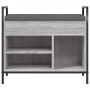 Banco zapatero madera de ingeniería gris Sonoma 65,5x32x57,5 cm de , Bancos para recibidores y almacenamiento - Ref: Foro24-8...