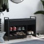 Black engineered wood shoe bench 85.5x32x57.5 cm by , Benches for halls and storage - Ref: Foro24-835207, Price: 97,84 €, Dis...