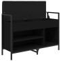 Black engineered wood shoe bench 85.5x32x57.5 cm by , Benches for halls and storage - Ref: Foro24-835207, Price: 97,84 €, Dis...