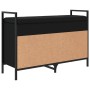 Black engineered wood shoe bench 85.5x32x57.5 cm by , Benches for halls and storage - Ref: Foro24-835207, Price: 97,84 €, Dis...